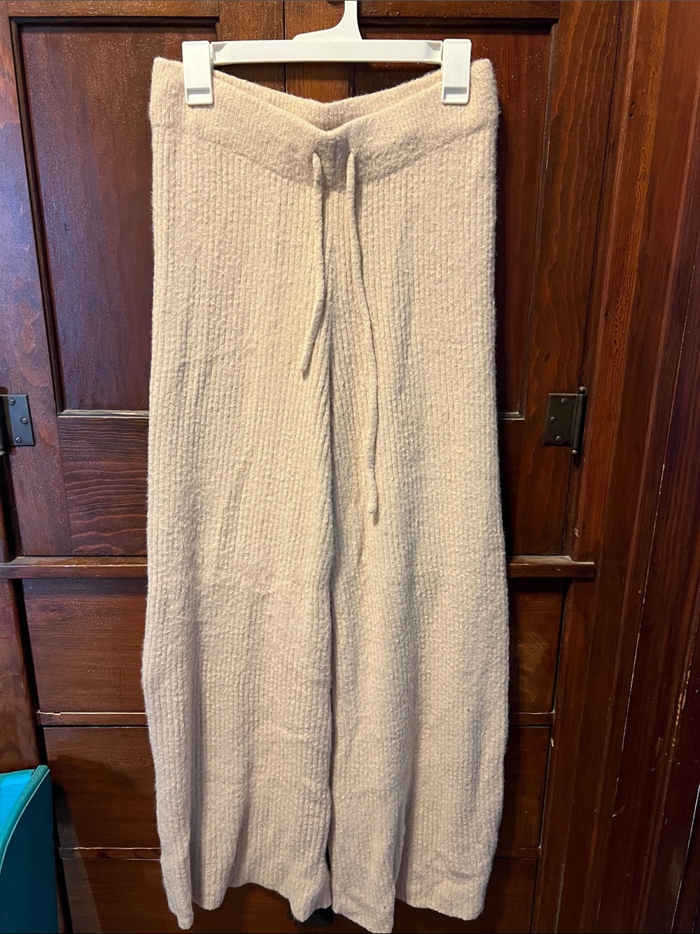 GB girls Neutral Cream Wide-Leg Knit Lounge Pants
